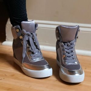 Heeled Grey Sneakers